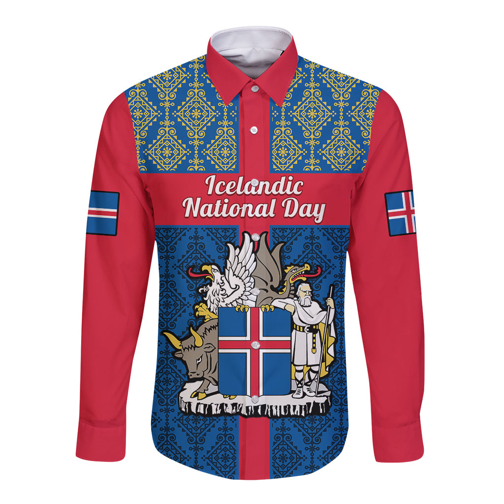 17-june-iceland-national-day-long-sleeve-button-shirt-icelandic-folk-pattern