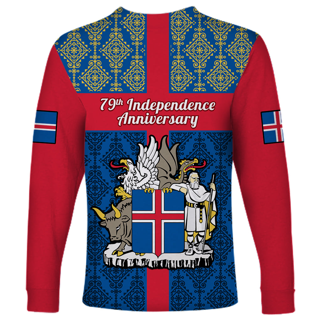 17 June Iceland National Day Long Sleeve Shirt Icelandic Folk Pattern - Wonder Print Shop