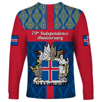 17 June Iceland National Day Long Sleeve Shirt Icelandic Folk Pattern - Wonder Print Shop