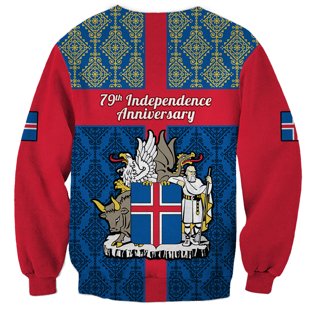 17 June Iceland National Day Sweatshirt Icelandic Folk Pattern - Wonder Print Shop