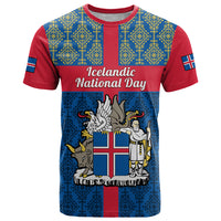 17 June Iceland National Day T Shirt Icelandic Folk Pattern - Wonder Print Shop