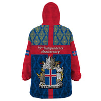 17 June Iceland National Day Wearable Blanket Hoodie Icelandic Folk Pattern - Wonder Print Shop