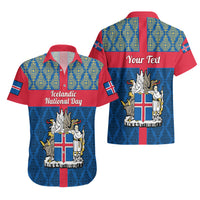 Personalised 17 June Iceland National Day Hawaiian Shirt Icelandic Folk Pattern - Wonder Print Shop
