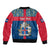 Personalised 17 June Iceland National Day Sleeve Zip Bomber Jacket Icelandic Folk Pattern - Wonder Print Shop