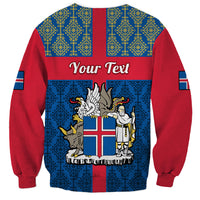 Personalised 17 June Iceland National Day Sweatshirt Icelandic Folk Pattern - Wonder Print Shop