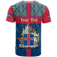 Personalised 17 June Iceland National Day T Shirt Icelandic Folk Pattern - Wonder Print Shop
