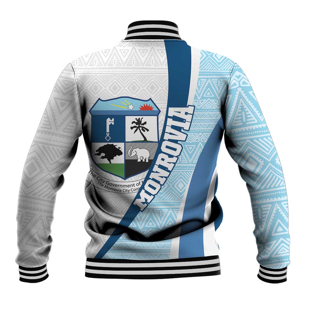 Liberia Monrovia Capital Baseball Jacket African Pattern Curves Style