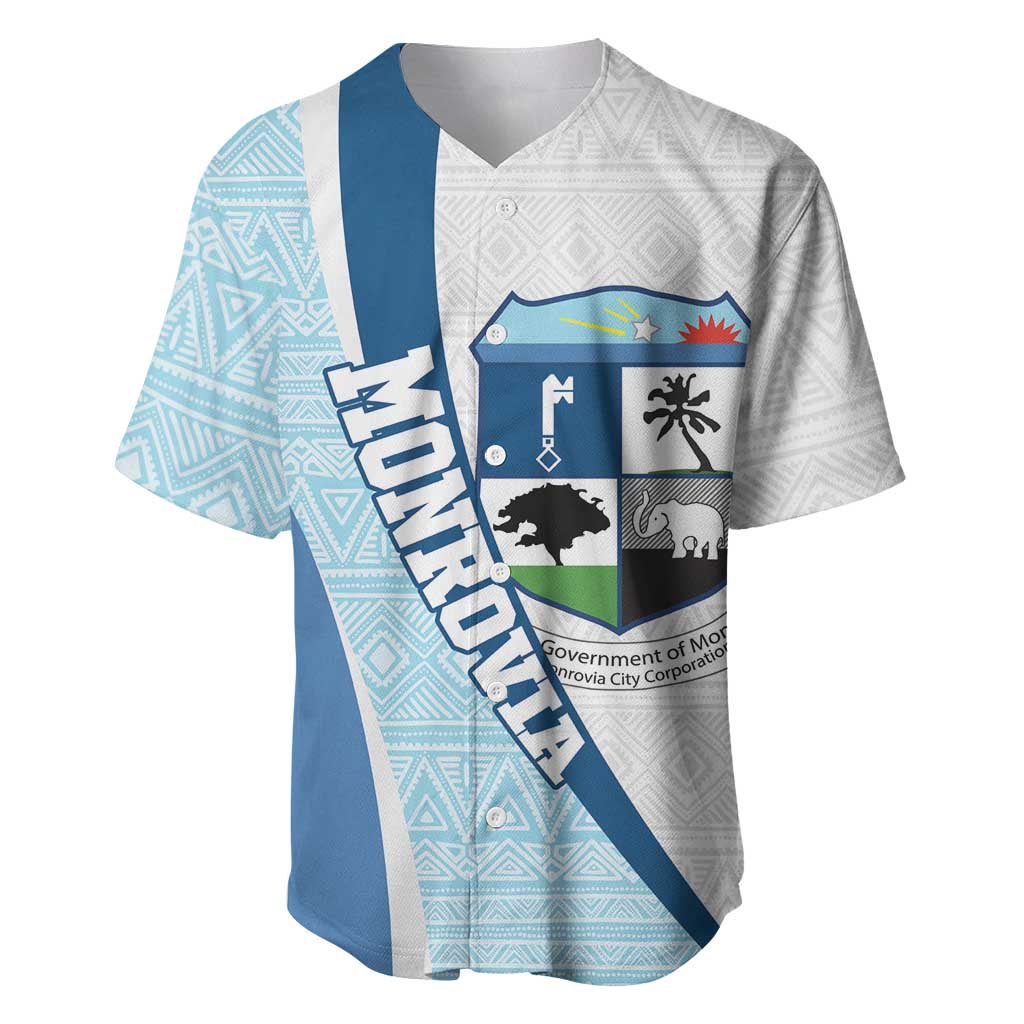 Liberia Monrovia Capital Baseball Jersey African Pattern Curves Style