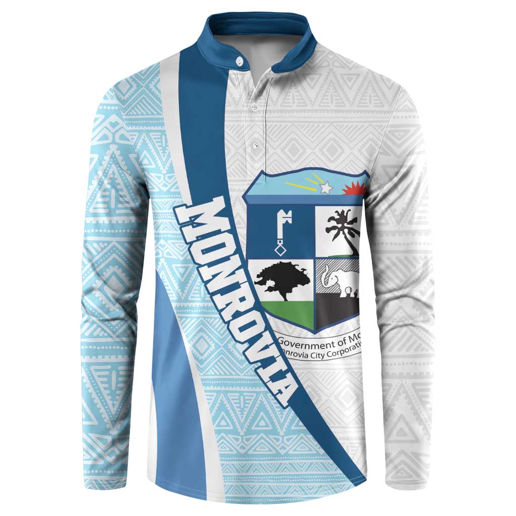 Liberia Monrovia Capital Button Sweatshirt African Pattern Curves Style