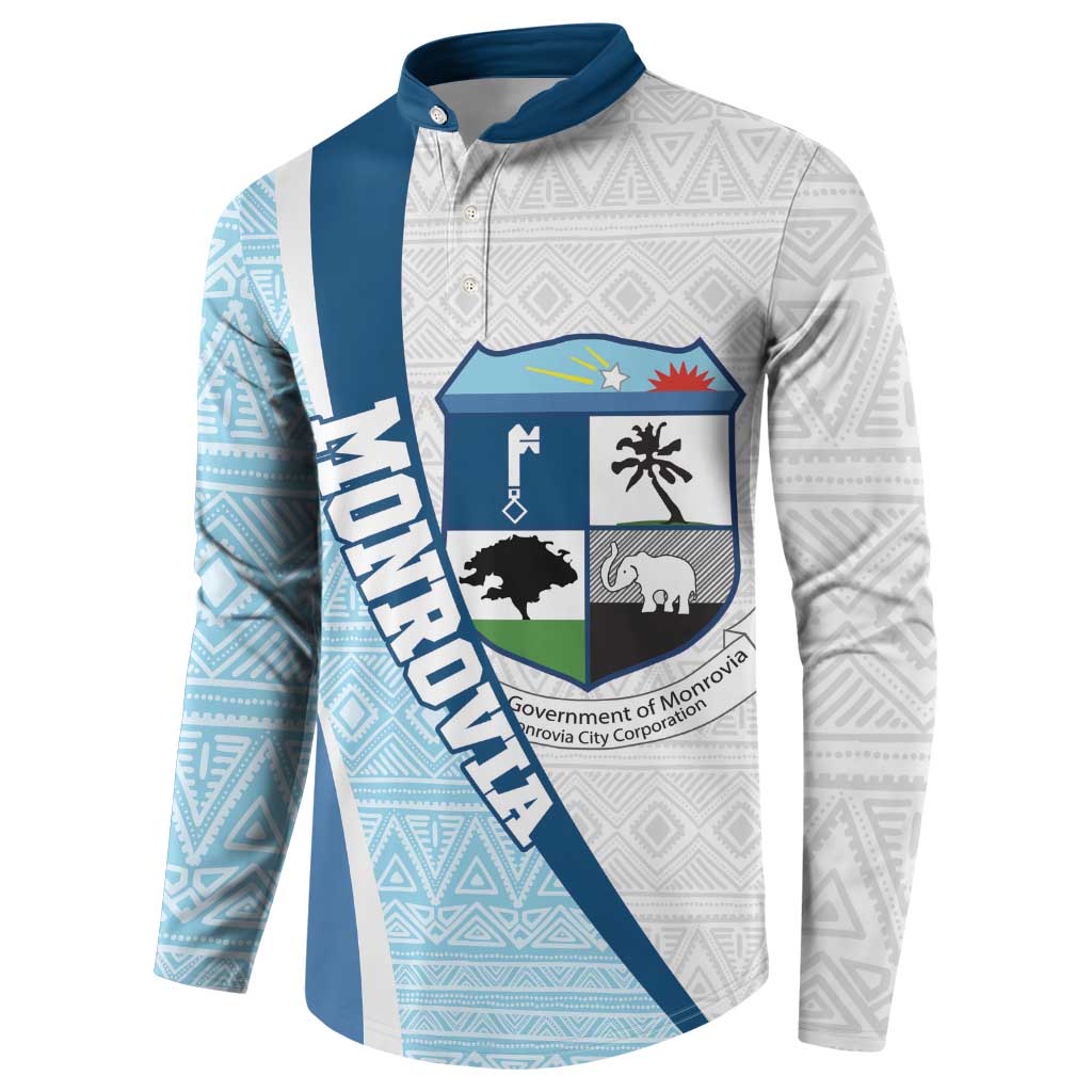 Liberia Monrovia Capital Button Sweatshirt African Pattern Curves Style