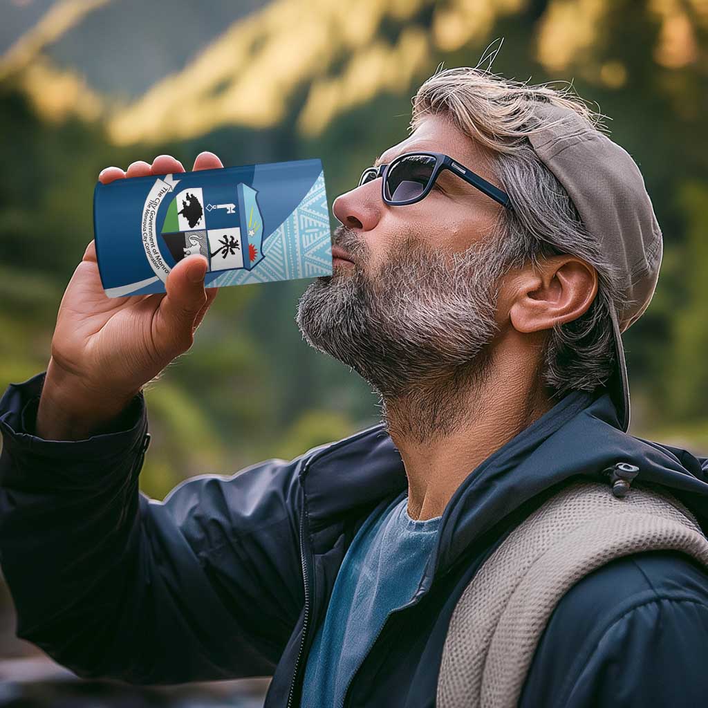 Liberia Monrovia Capital 4 in 1 Can Cooler Tumbler African Pattern Curves Style