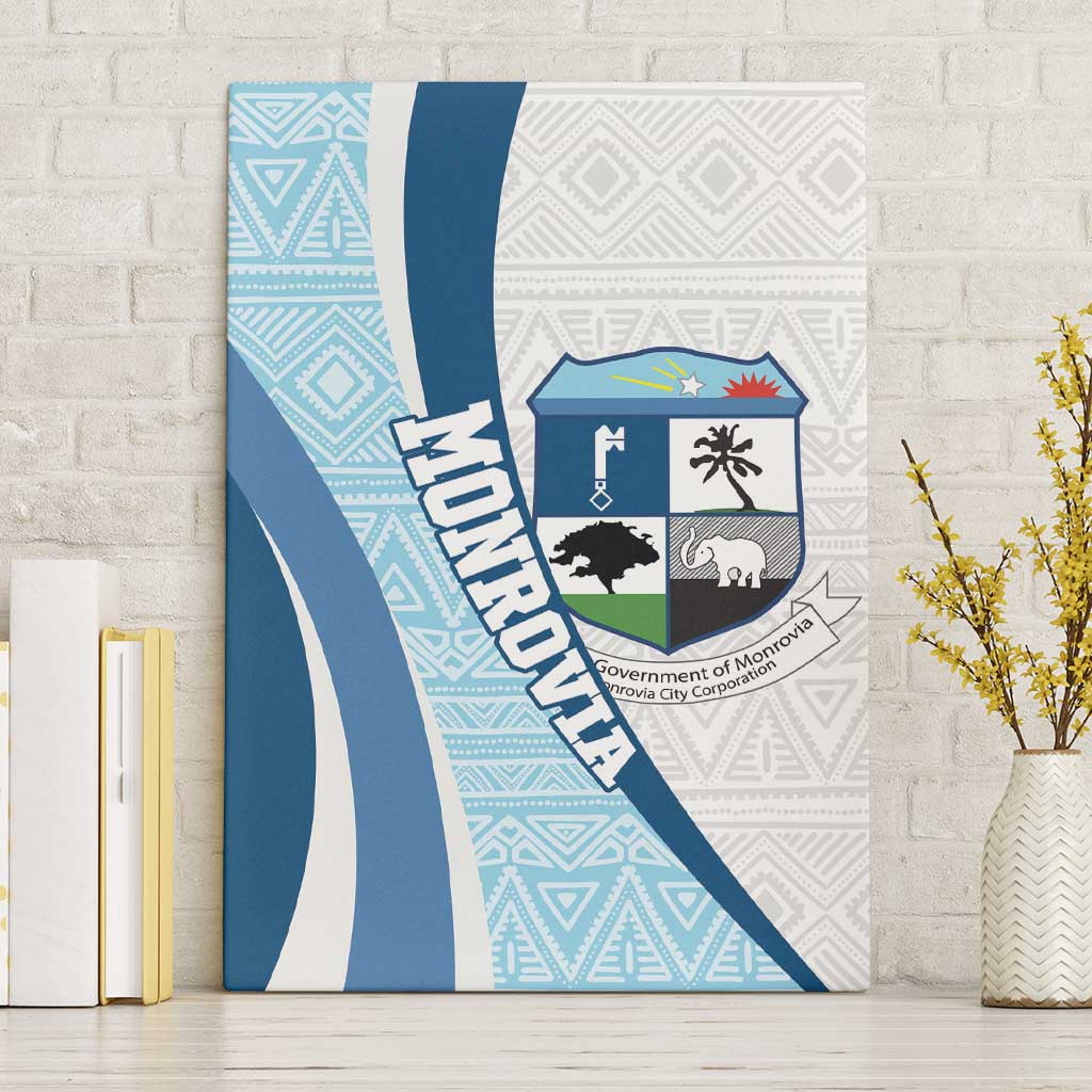 Liberia Monrovia Capital Canvas Wall Art African Pattern Curves Style