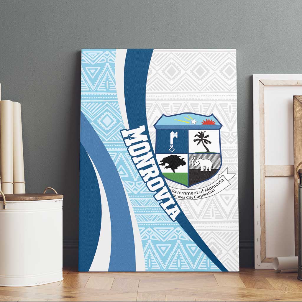 Liberia Monrovia Capital Canvas Wall Art African Pattern Curves Style
