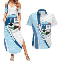 Liberia Monrovia Capital Couples Matching Summer Maxi Dress and Hawaiian Shirt African Pattern Curves Style