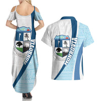 Liberia Monrovia Capital Couples Matching Summer Maxi Dress and Hawaiian Shirt African Pattern Curves Style