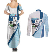 Liberia Monrovia Capital Couples Matching Summer Maxi Dress and Long Sleeve Button Shirt African Pattern Curves Style