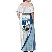 Liberia Monrovia Capital Family Matching Off Shoulder Maxi Dress and Hawaiian Shirt African Pattern Curves Style