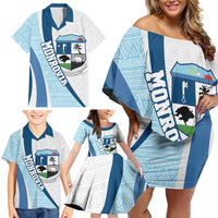 Liberia Monrovia Capital Family Matching Off Shoulder Short Dress and Hawaiian Shirt African Pattern Curves Style