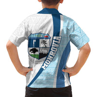 Liberia Monrovia Capital Family Matching Puletasi and Hawaiian Shirt African Pattern Curves Style