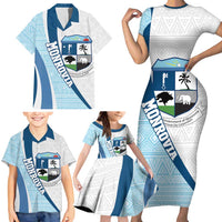 Liberia Monrovia Capital Family Matching Short Sleeve Bodycon Dress and Hawaiian Shirt African Pattern Curves Style