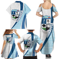 Liberia Monrovia Capital Family Matching Summer Maxi Dress and Hawaiian Shirt African Pattern Curves Style