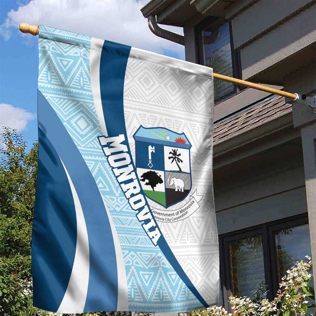 Liberia Monrovia Capital Garden Flag African Pattern Curves Style