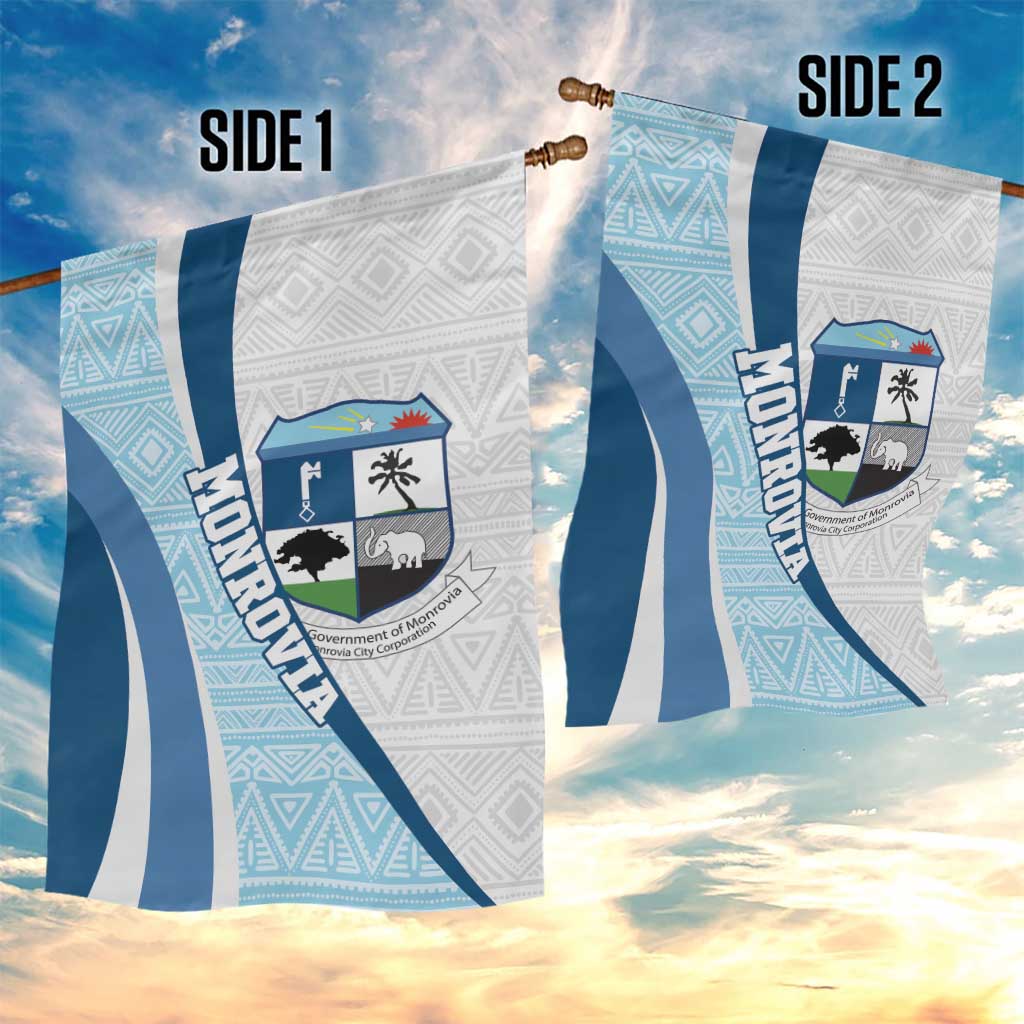 Liberia Monrovia Capital Garden Flag African Pattern Curves Style