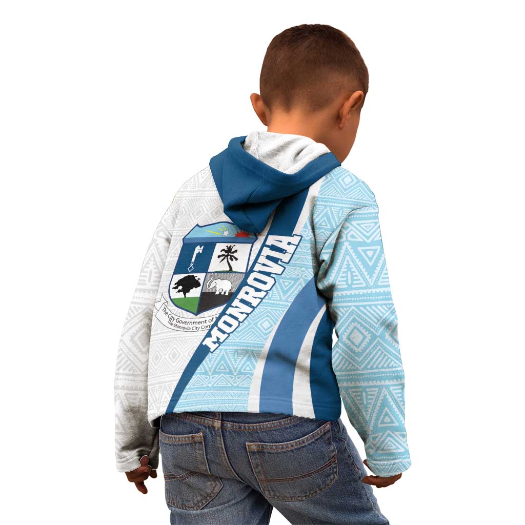 Liberia Monrovia Capital Kid Hoodie African Pattern Curves Style