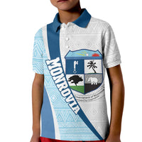 Liberia Monrovia Capital Kid Polo Shirt African Pattern Curves Style
