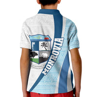 Liberia Monrovia Capital Kid Polo Shirt African Pattern Curves Style