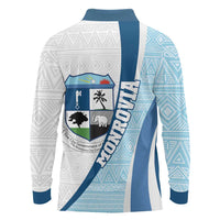 Liberia Monrovia Capital Long Sleeve Polo Shirt African Pattern Curves Style