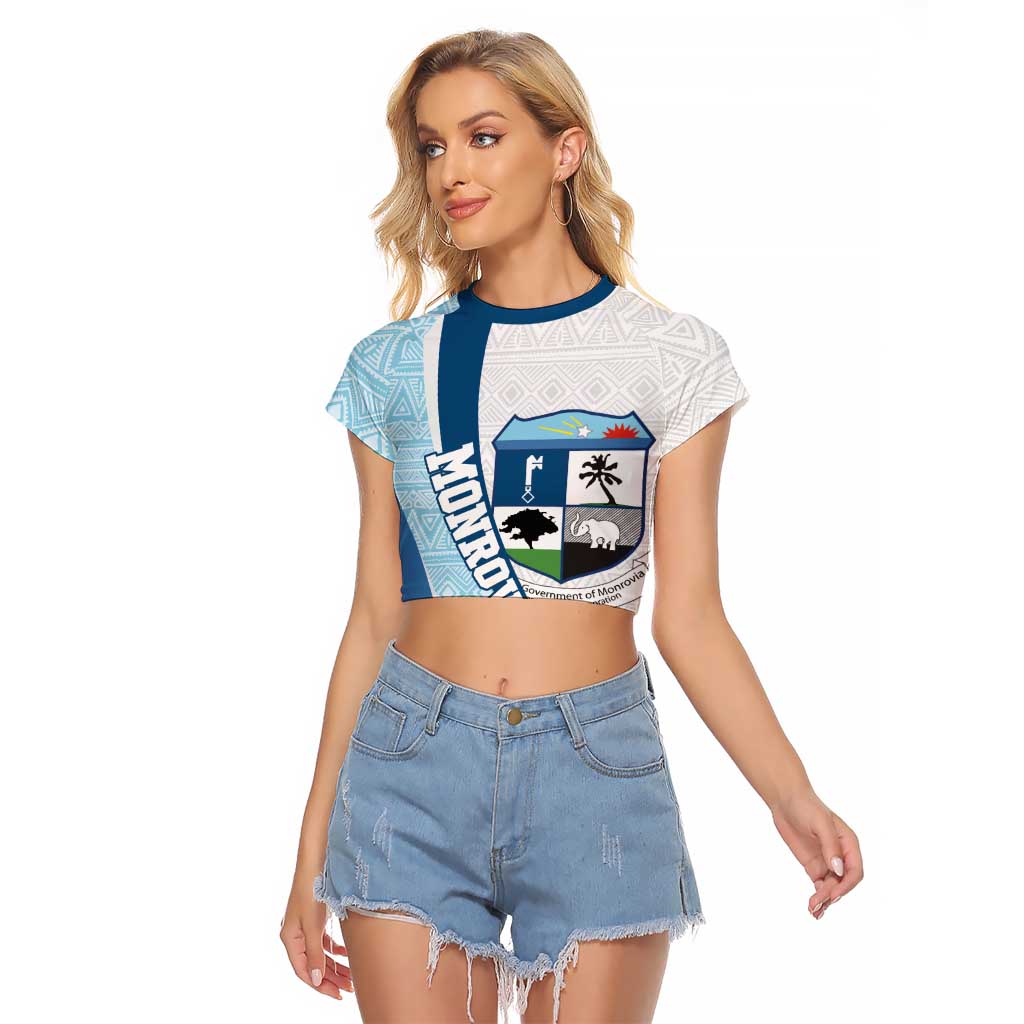 Liberia Monrovia Capital Raglan Cropped T Shirt African Pattern Curves Style