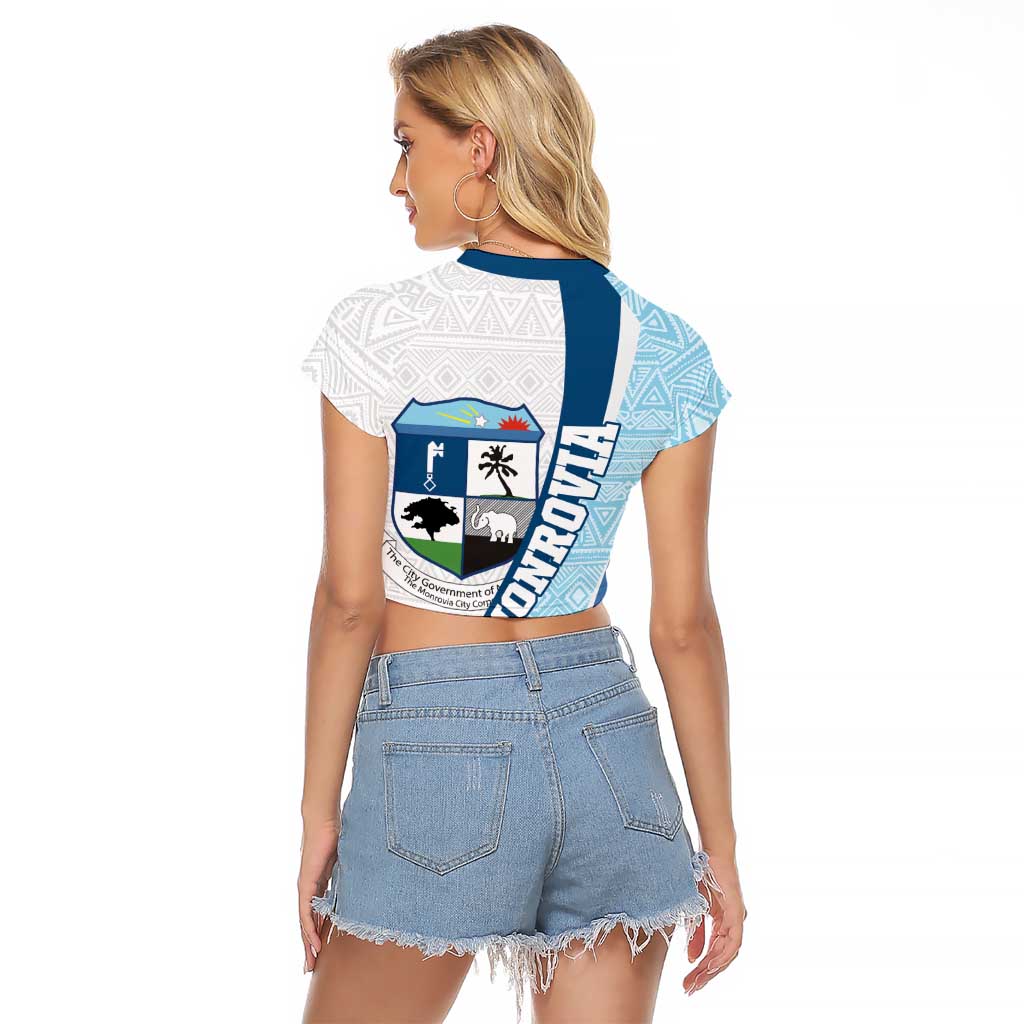 Liberia Monrovia Capital Raglan Cropped T Shirt African Pattern Curves Style