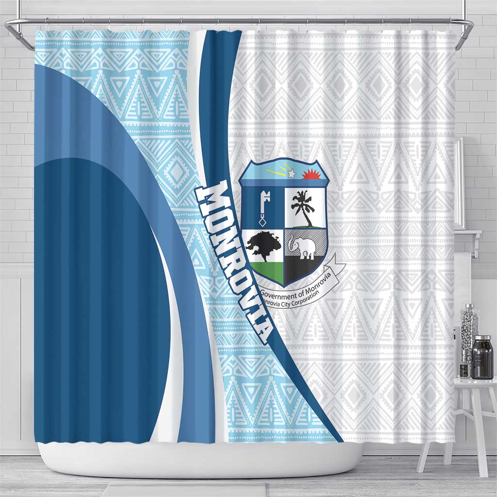 Liberia Monrovia Capital Shower Curtain African Pattern Curves Style