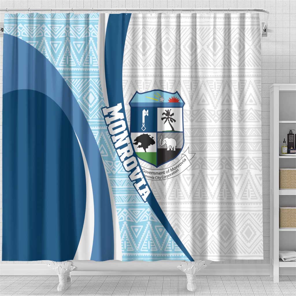 Liberia Monrovia Capital Shower Curtain African Pattern Curves Style