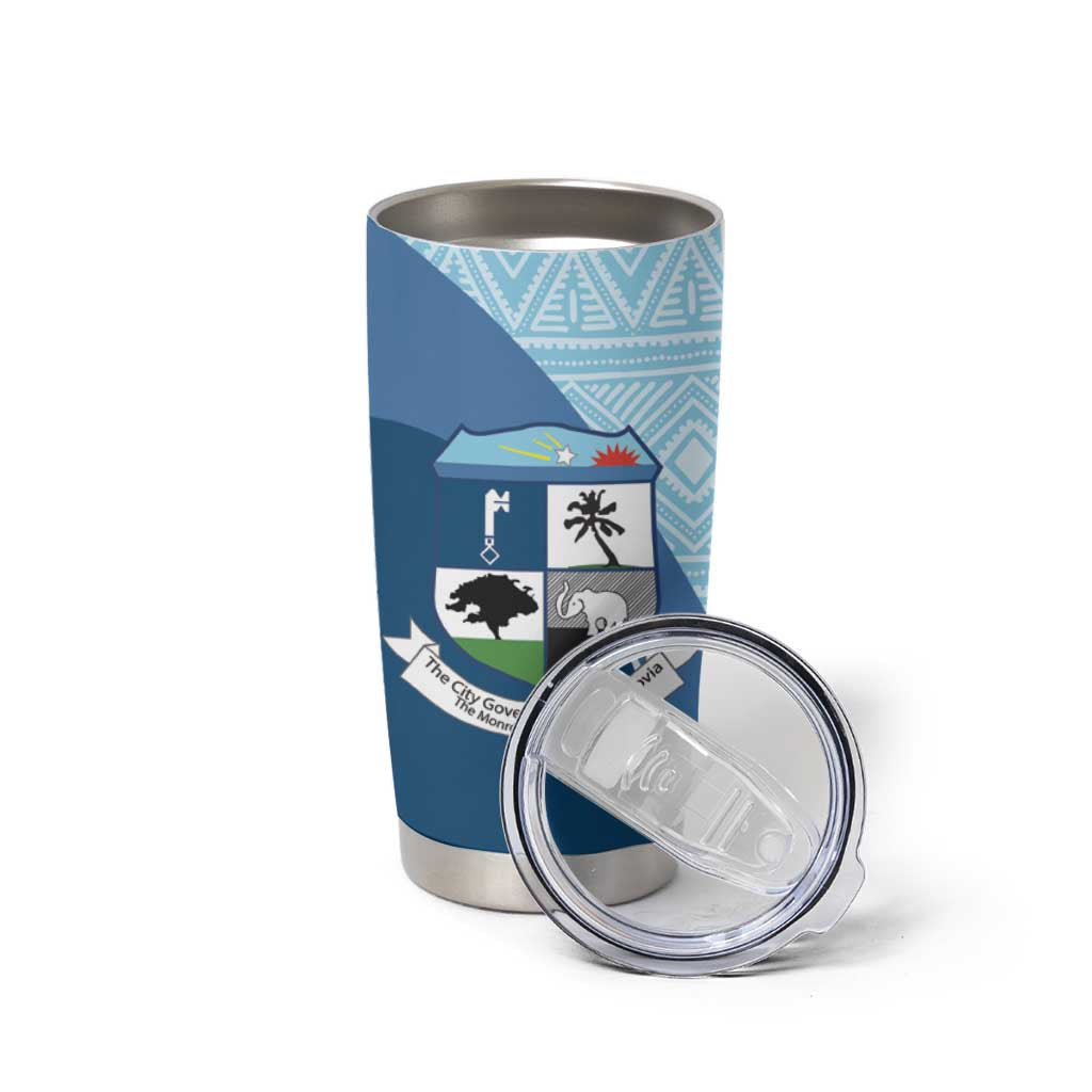 Liberia Monrovia Capital Tumbler Cup African Pattern Curves Style
