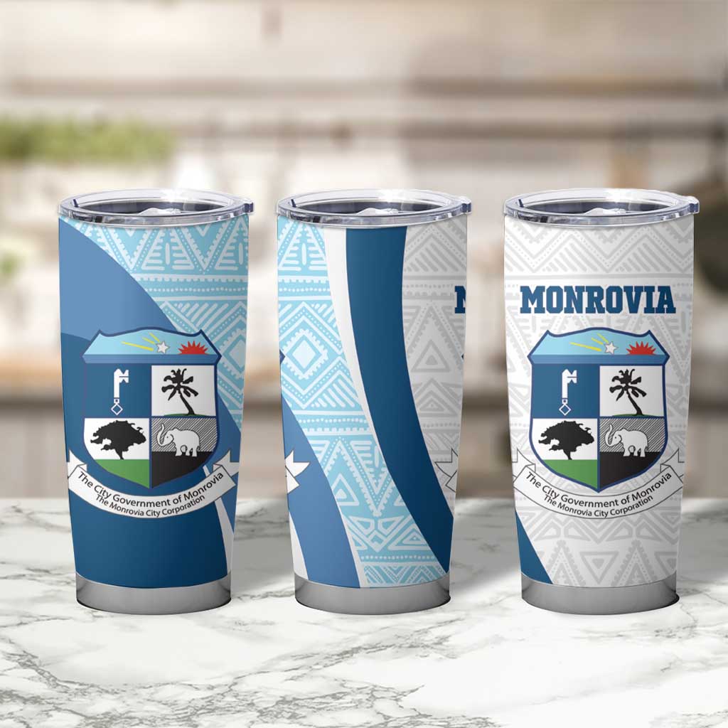 Liberia Monrovia Capital Tumbler Cup African Pattern Curves Style