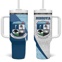 Liberia Monrovia Capital Tumbler With Handle African Pattern Curves Style