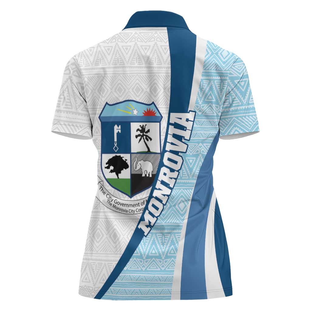 Liberia Monrovia Capital Women Polo Shirt African Pattern Curves Style