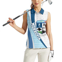 Liberia Monrovia Capital Women Sleeveless Polo Shirt African Pattern Curves Style