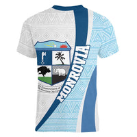 Liberia Monrovia Capital Women V-Neck T-Shirt African Pattern Curves Style