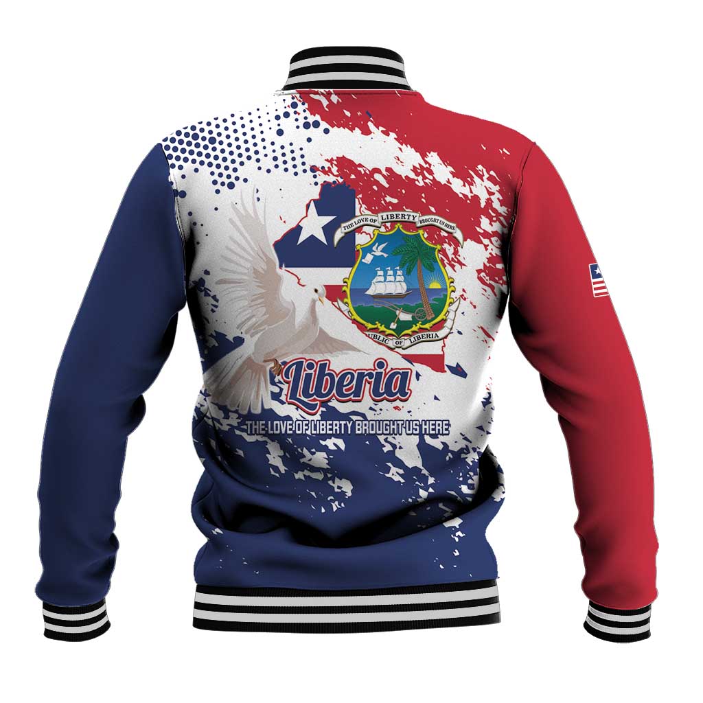 Liberia 1847 Independence Day Baseball Jacket Coat Of Arms Grunge Style