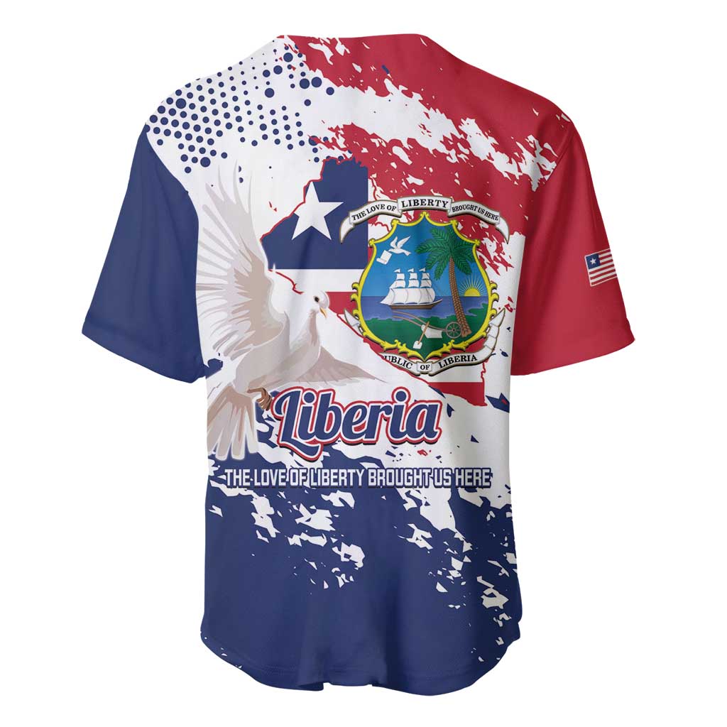 Liberia 1847 Independence Day Baseball Jersey Coat Of Arms Grunge Style