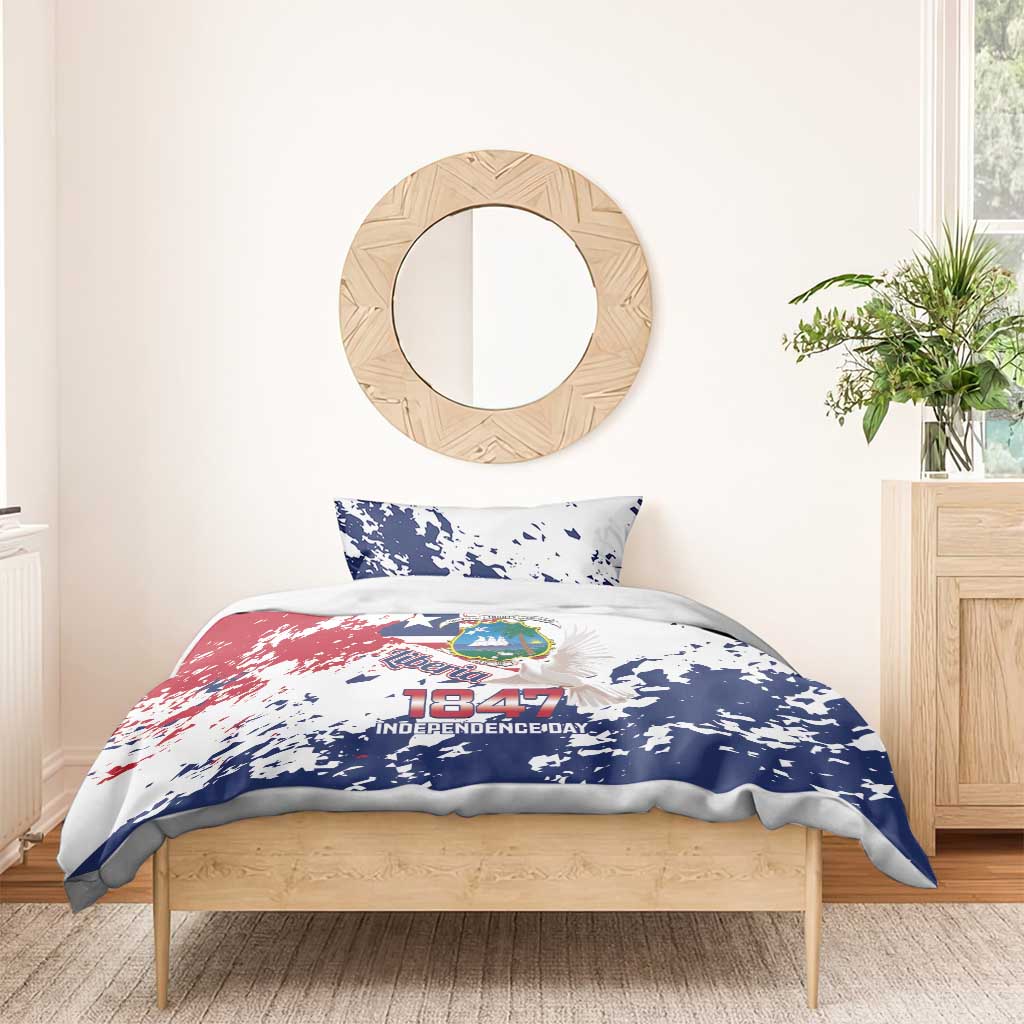Liberia 1847 Independence Day Bedding Set Coat Of Arms Grunge Style