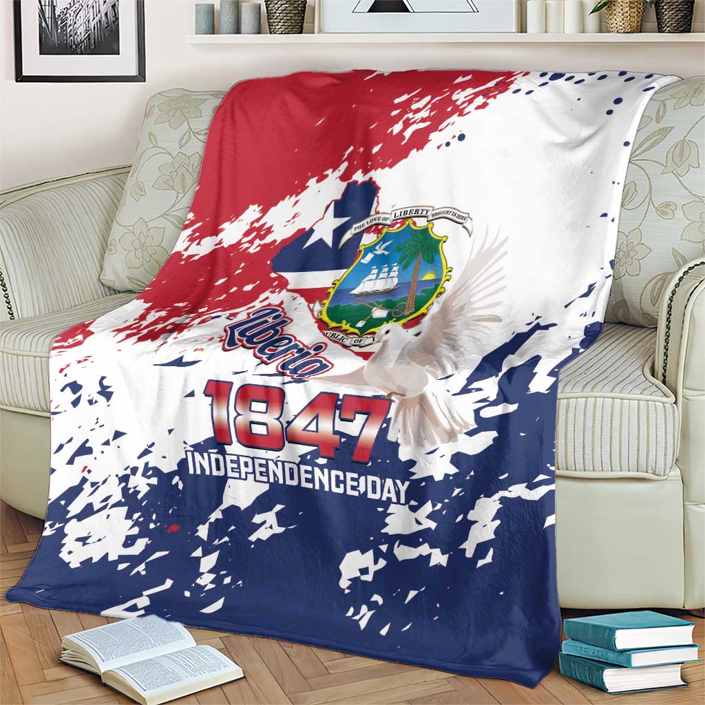 Liberia 1847 Independence Day Blanket Coat Of Arms Grunge Style