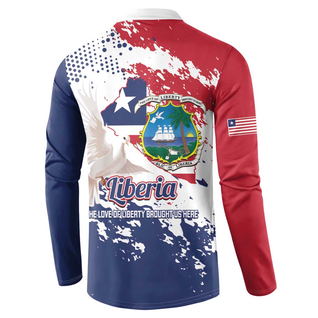 Liberia 1847 Independence Day Button Sweatshirt Coat Of Arms Grunge Style