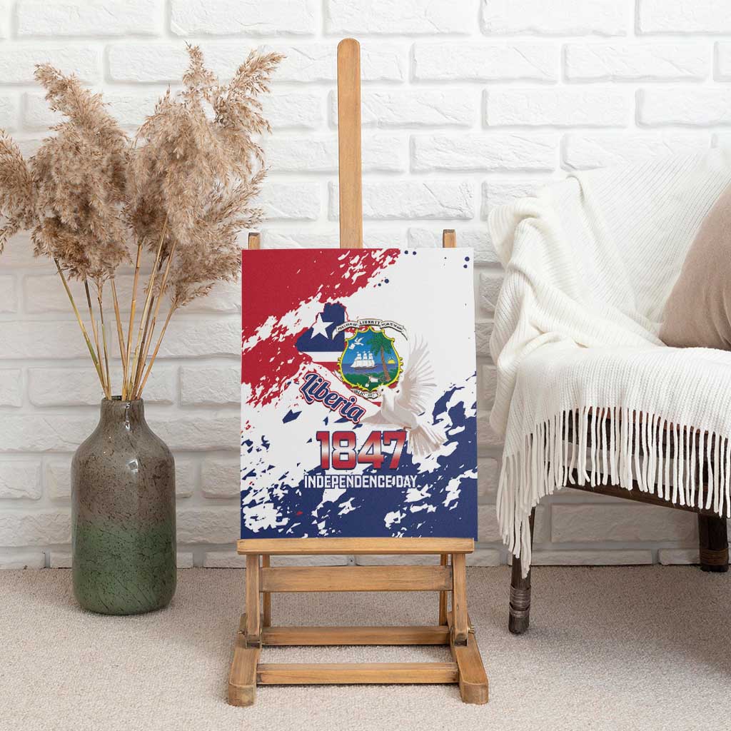 Liberia 1847 Independence Day Canvas Wall Art Coat Of Arms Grunge Style
