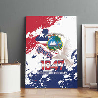 Liberia 1847 Independence Day Canvas Wall Art Coat Of Arms Grunge Style