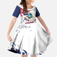 Liberia 1847 Independence Day Family Matching Off Shoulder Maxi Dress and Hawaiian Shirt Coat Of Arms Grunge Style