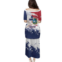 Liberia 1847 Independence Day Family Matching Puletasi and Hawaiian Shirt Coat Of Arms Grunge Style